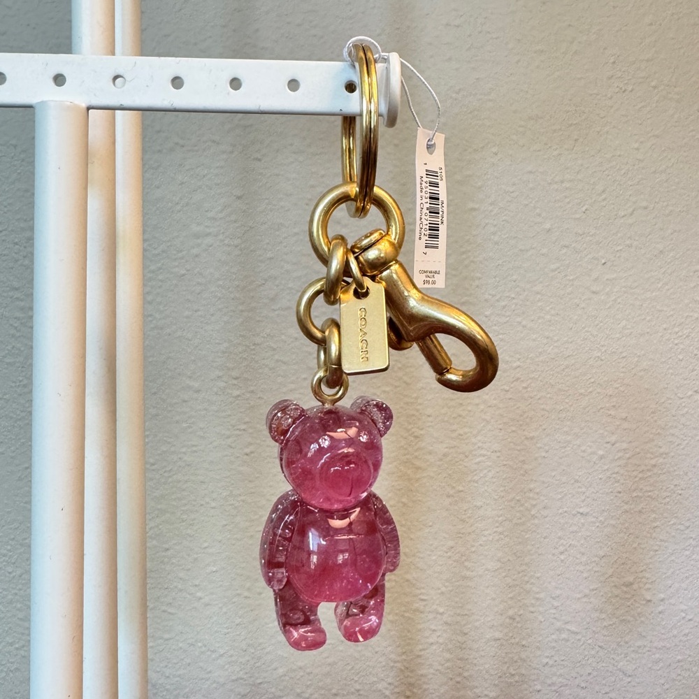 COACH Bear Keychain - Pink Gummy Bear